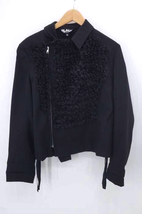 BLACK COMME des GARCONS(ブラックコムデギャルソン) AD2011 フリル装飾 ジップブルゾン レディース アウター