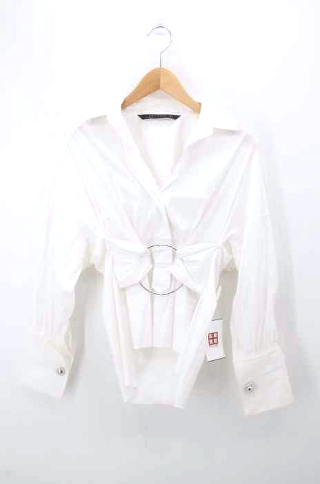 ZARA WOMAN（ザラ ウーマン） リング装飾 スキッパーシャツ レディース トップス