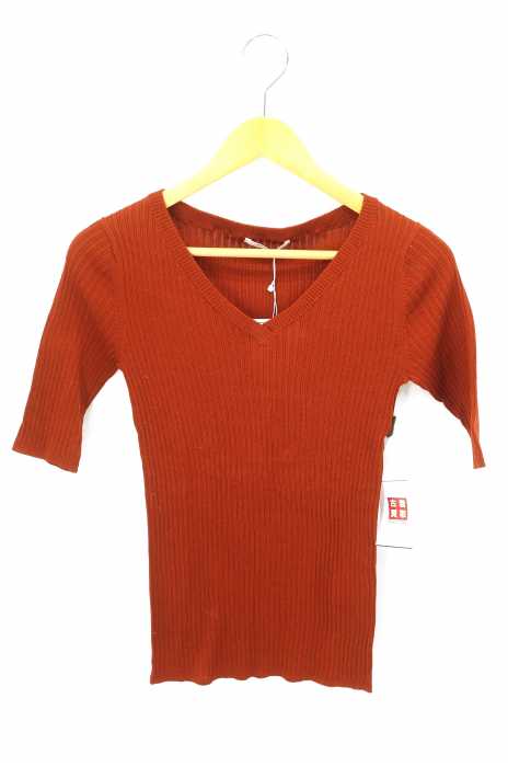 MACPHEE （マカフィー） コットンリブ Vネックプルオーバー レディース トップス