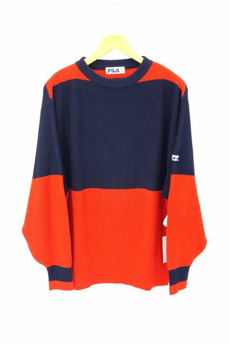 FILA （フィラ） バイカラー コットンニット メンズ トップス