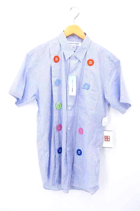 COMME des GARCONS SHIRT（コムデギャルソンシャツ） ボタン装飾ストライプシャツ メンズ トップス