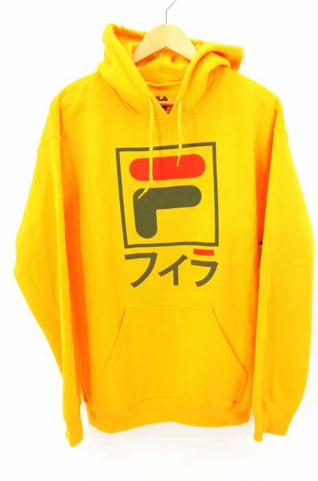 FILA （フィラ） 裏起毛 カタカナ プリント パーカー メンズ トップス