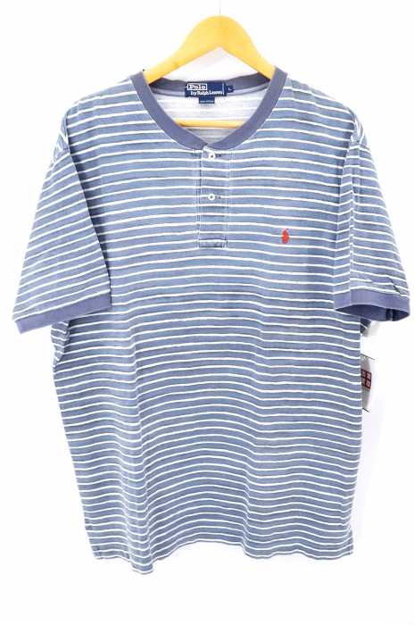Polo by RALPH LAUREN （ポロバイラルフローレン） ポニー刺繍ボーダー柄ヘンリーネックTシャツ メンズ トップス