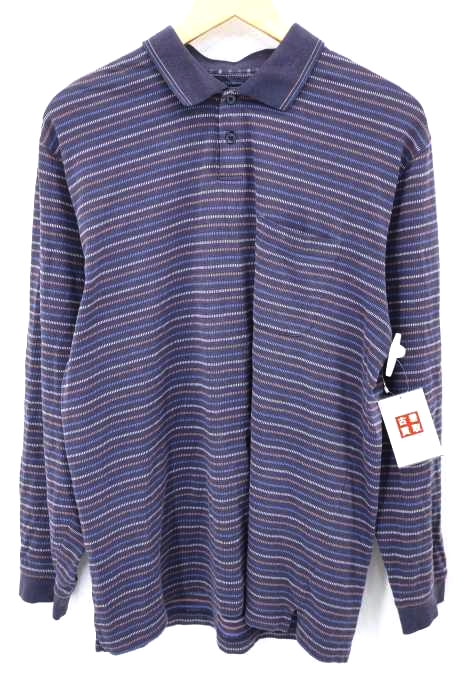 VANHEUSEN(ヴァンヒューゼン) 00S ボーダーロングスリーブポロシャツ メンズ トップス