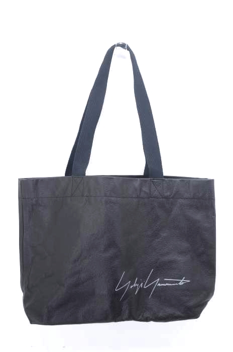 Yohji Yamamoto（ヨウジヤマモト） 青山店 シグネチャーロゴプリントレザーハンドバッグ メンズ バッグ