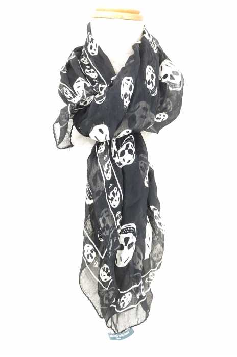 Alexander McQueen（アレキサンダーマックイーン） スカル総柄シルクスカーフ メンズ ファッション雑貨
