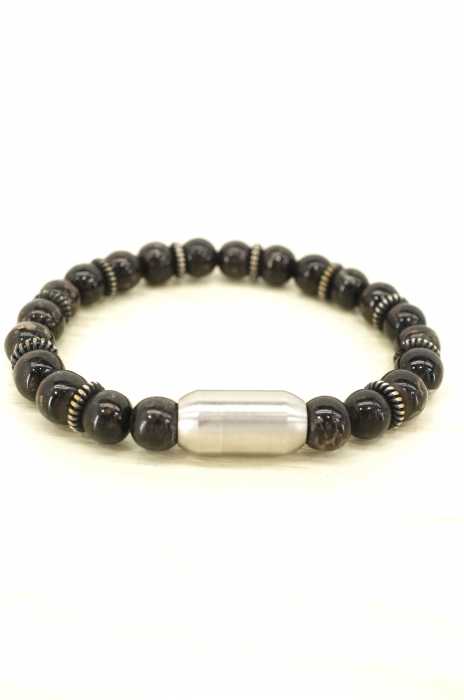 BACK LASH × GILD（バックラッシュ ギルド） ACE SOLD BLACK BRACELET メンズ アクセサリー