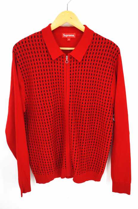 Supreme （シュプリーム） Dashes Zip Up Knit Polo メンズ トップス