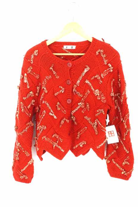 I.S. TSUMORI CHISATO (アイエスツモリチサト) リボンテープ装飾カッティングデザインニットジャケット レディース アウター