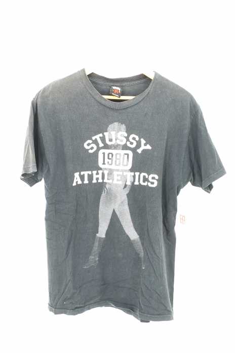 STUSSY (ステューシー) 黒タグ クルーネックプリントTシャツ メンズ トップス