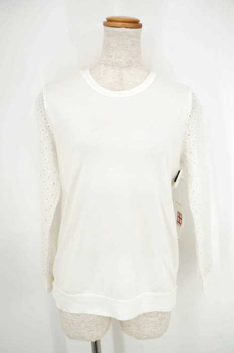 BEAUTY & YOUTH UNITED ARROWS  （ビューティーアンドユースユナイテッドアローズ） レーススリーブ裏毛8分袖プルオーバー レディース トップス