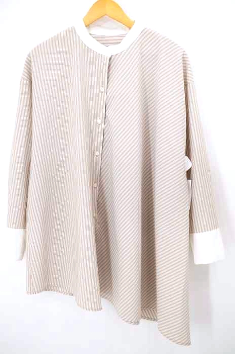 KBF（ケイビーエフ） 19AW アシンメトリーストライプロングシャツ レディース ワンピース