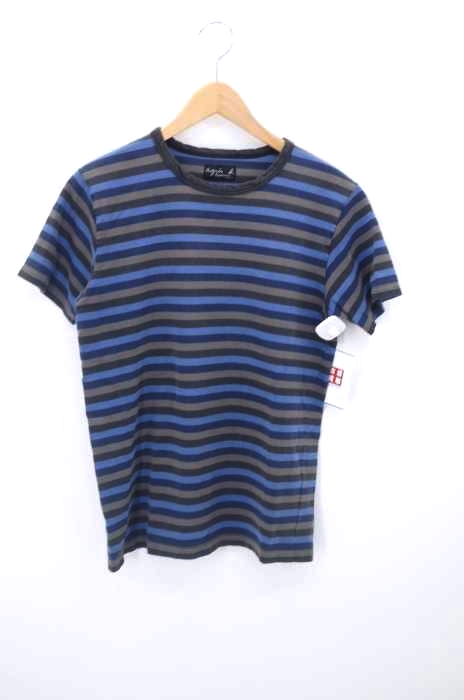 Agnes b.homme(アニエスベーオム) マルチボーダークルーネックTシャツ メンズ トップス