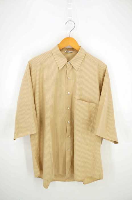 AURALEE (オーラリー) WASHED FINX TWILL HALF SLEEVED BIG SHIRTS メンズ トップス