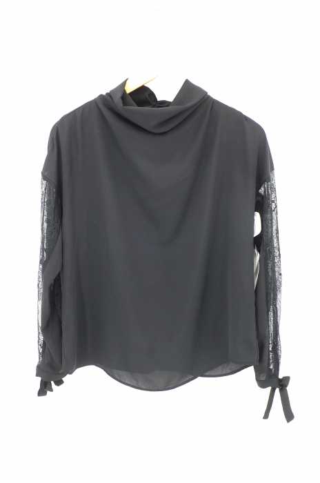 ZARA BASIC （ザラベーシック） ハイネックレース切替ブラウス レディース トップス