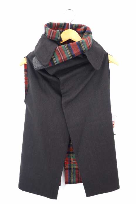 COMME des GARCONS (コムデギャルソン) AD2003 03AW ウール縮絨加工 チェック柄ベスト レディース トップス