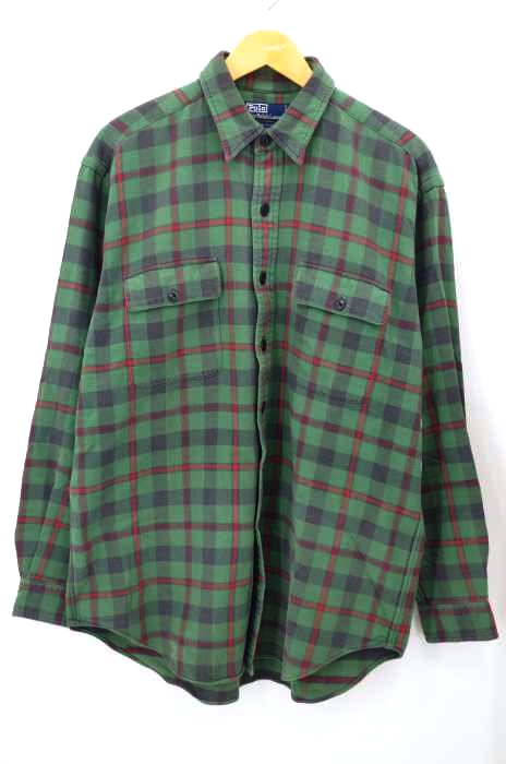 Polo by RALPH LAUREN(ポロバイラルフローレン) バックリメイクパッチ ヘビーコットンネルシャツ メンズ トップス