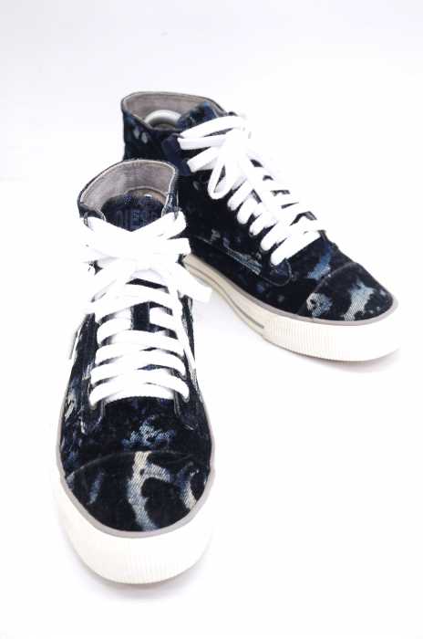 DIESEL （ディーゼル） ジャガード キャンバスハイカットスニーカー レディース シューズ