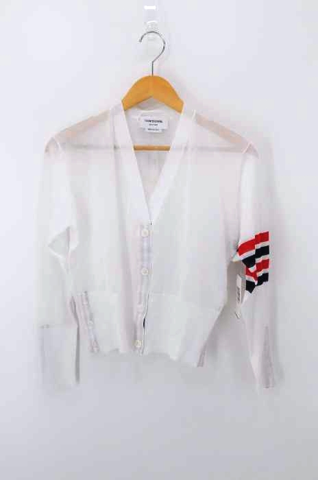 THOM BROWNE（トムブラウン） 18SS バーストライプ シースルーシルクカーディガン レディース トップス