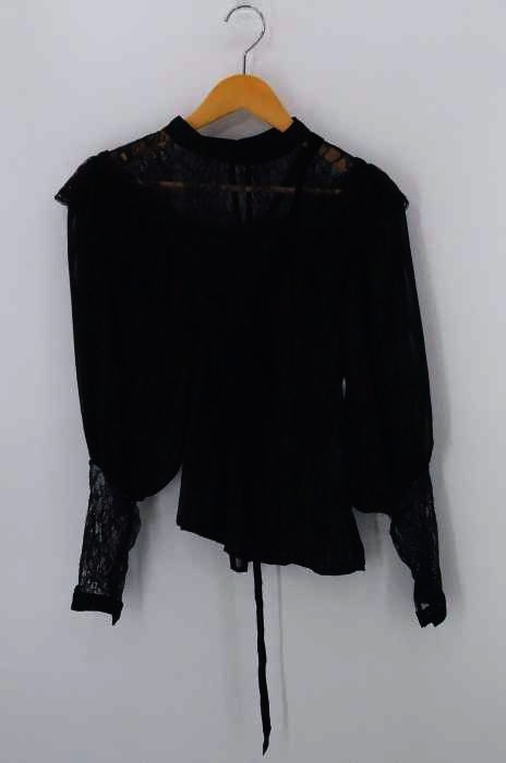 belle vintage（ベルヴィンテージ） レース切替ストライプブラウス レディース トップス