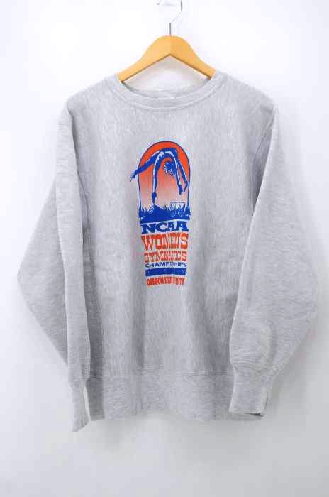 Champion(チャンピオン) 90S USA製 刺繍タグ REVERSE WEAVE NCAA ラバープリントスウェット メンズ トップス