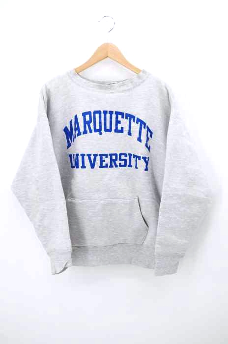 Champion（チャンピオン） 80S USA製 トリコタグ REVERSE WEAVE ダブルフェイス MARQUETTE UNIVERSITY ラバー2段カレッジプリントスウェット メンズ トップス