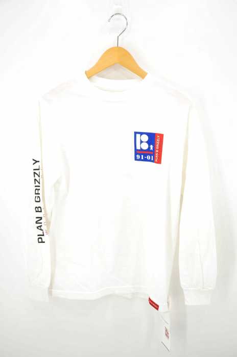 PLAN B GRIZZLY（プランビー グリズリー） 袖プリントクルーネックロングTシャツ メンズ トップス