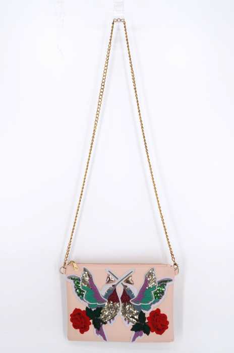 ROSE BUD （ローズバッド） LL ACCESSORIES  バードモチーフ刺しゅう2WAYクラッチバッグ レディース バッグ