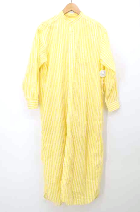 BEAMS BOY（ビームスボーイ） ストライプ柄バンドカラーシャツワンピース レディース ワンピース