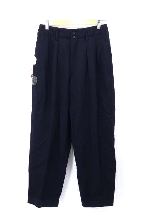 COMME des GARCONS HOMME PLUS(コムデギャルソンオムプリュス) AD1989 裾リブ ウールギャバ2タックワイドテーパードスラックス メンズ パンツ