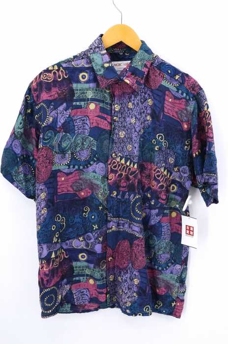 MAGIC SILK（フルギ） 総柄半袖シルクシャツ メンズ トップス