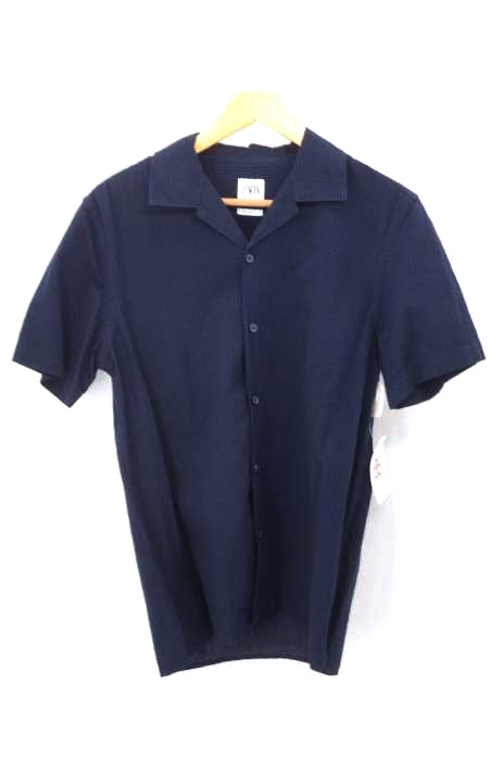 ZARA(ザラ) ストライプ柄コットンオープンカラーシャツ メンズ トップス