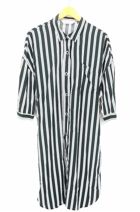 ZARA BASIC （ザラベーシック） ストライプ柄スナップボタンシャツワンピース レディース ワンピース