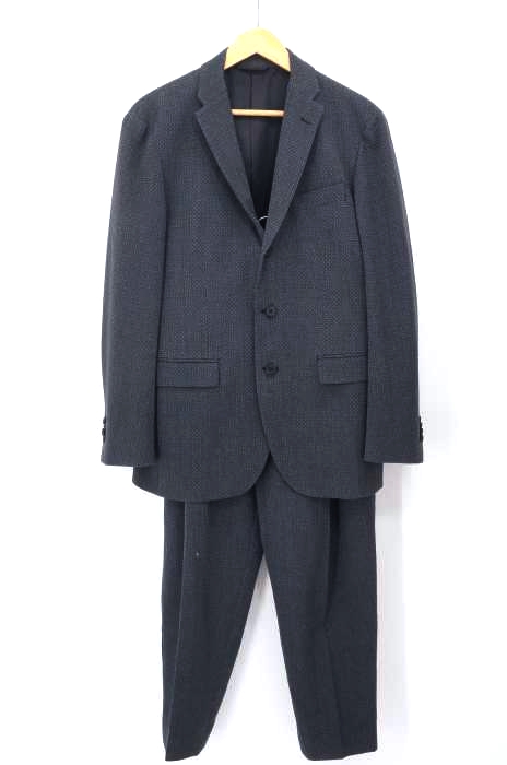 JOSEPH HOMME（ジョゼフオム） ポリエステルウール総柄シングル3Bテーラードジャケット イージーワイドテーパードスラックスパンツ メンズ セットアップ