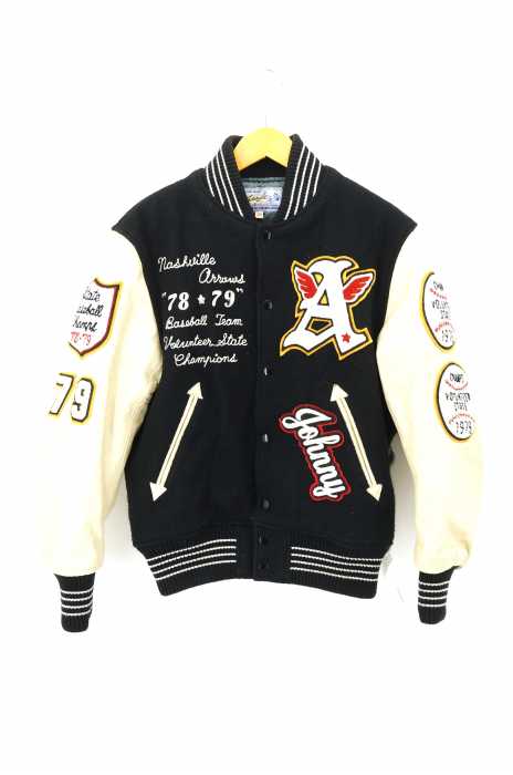 Whitesville（ホワイツビル） 袖革スタジャン 30oz WOOL MELTON AWARD JACKET FULL DECORATION メンズ アウター