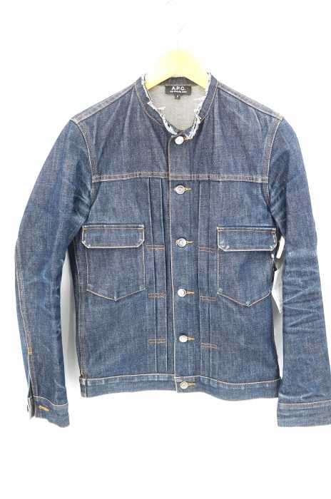 ◎A.P.C◎ ノーカラーデニムジャケット A.P.C. (アーペーセー) VESTE JEAN ENGINEER / ノーカラーデニム