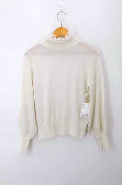 Ray BEAMS（レイビームス） レースドッキング タートルネックニット レディース トップス