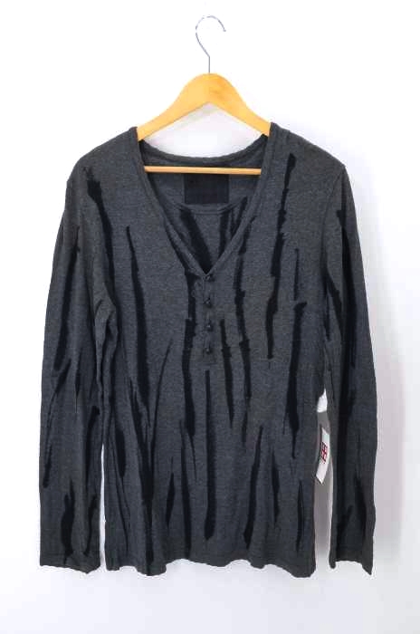 LHP（エルエイチピー） スカルボタンヘンリーネックニット メンズ トップス