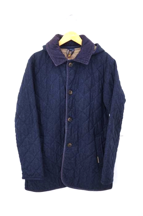 Lavenham ラベンハム インディゴウール フード付きキルティングジャケット メンズ アウター ブランド古着買取販売バズストア