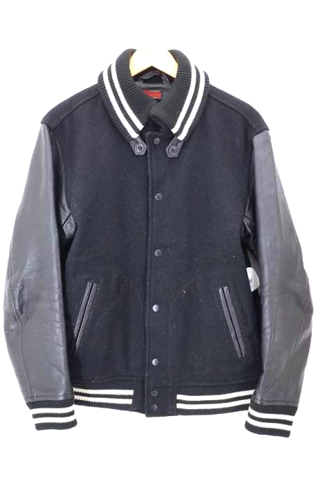 BEAMS（ビームス） カウレザー切替メルトンスタジャン メンズ アウター