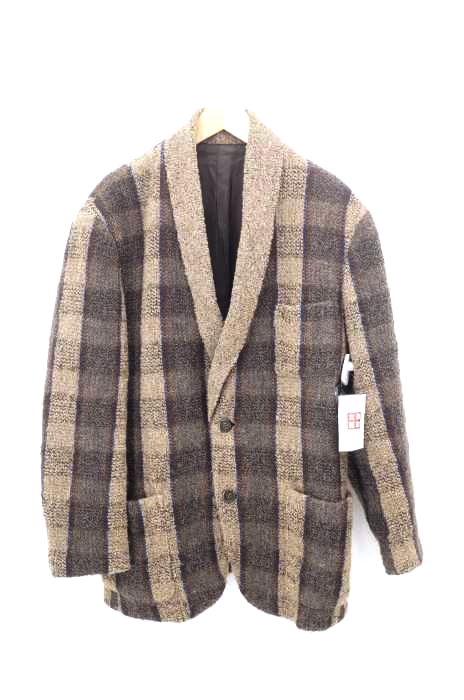 ISSEY MIYAKE MEN（イッセイミヤケメン） 80S 筆タグ チェック柄 起毛 2Bウールテーラードジャケット メンズ アウター