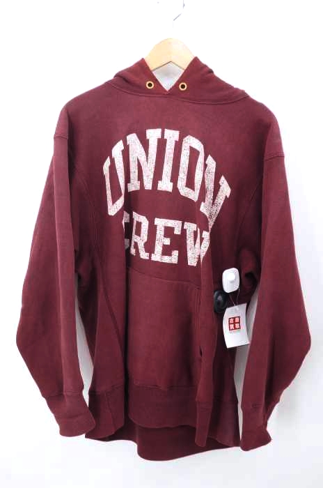 Champion（チャンピオン） 80S USA製 トリコタグ REVERSE WEAVE UNION CREW ラバー2段カレッジプリントプルオーバーパーカ メンズ トップス