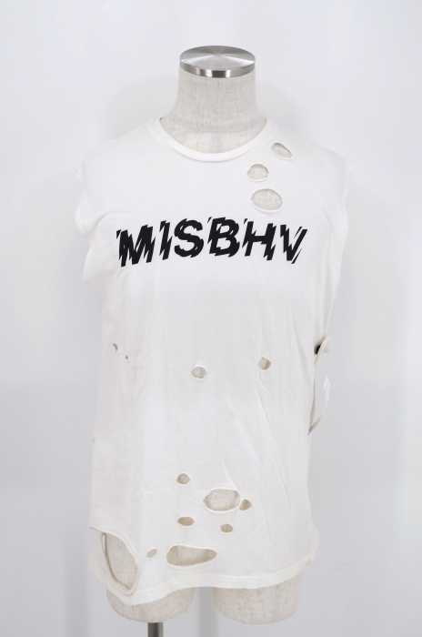MISBHV （ミスビベイプ） ダメージ加工プリントトップス メンズ トップス