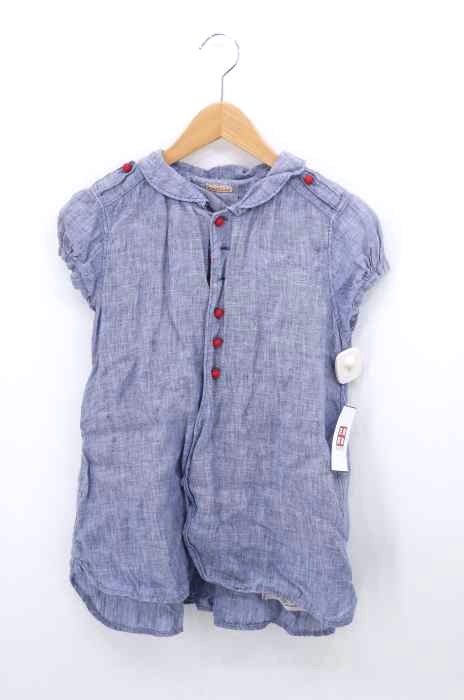 KAPITAL（キャピタル） 岡山児島工場産 エポレット付きパフスリーブリネンボタンブラウス レディース トップス