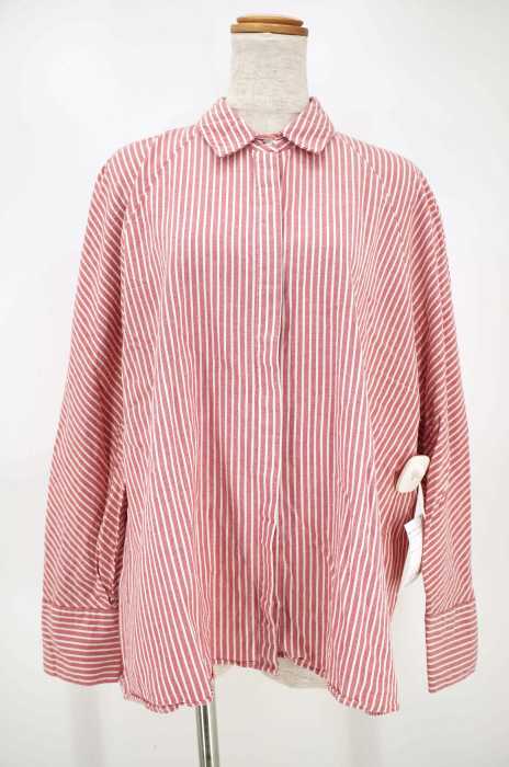 ZARA TRF （ザラティーアールエフ） STRIPED SHIRT WITH BUTTONS レディース トップス