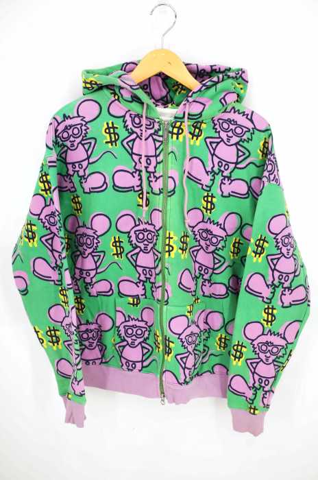 JOYRICH × keith haring（ジョイリッチ キースヘリング） キースヘリング総柄パーカー メンズ トップス