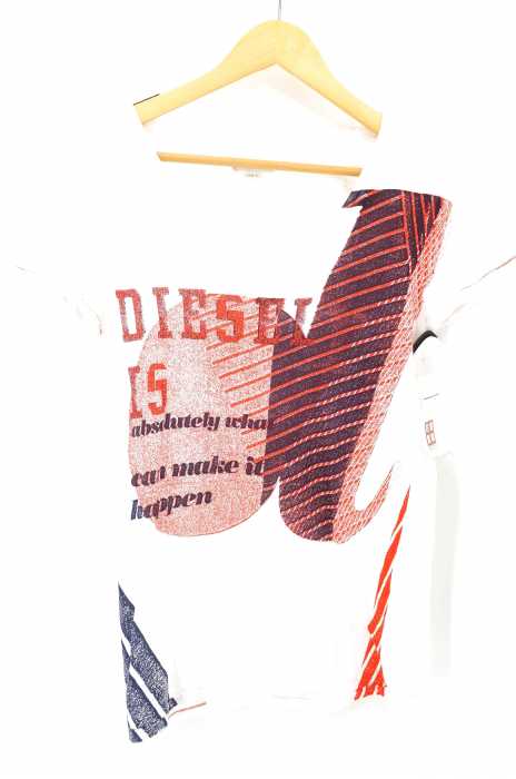 DIESEL (ディーゼル) プリントVネックTシャツ レディース トップス