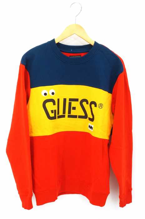 GUESS × J. Balvin（ゲス ジェイバルヴィン） TRICOLOR-BLOCK LOGO SWEAT メンズ トップス