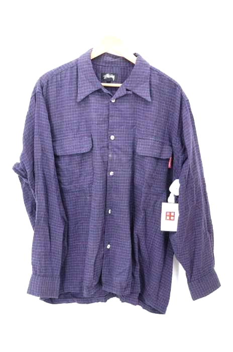Stussy(ステューシー) 80S 黒タグ フラップポケット チェック柄オープンカラーシャツ メンズ トップス