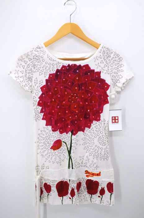 DESIGUAL（デシグアル） スパンコール 装飾 Tシャツ レディース トップス
